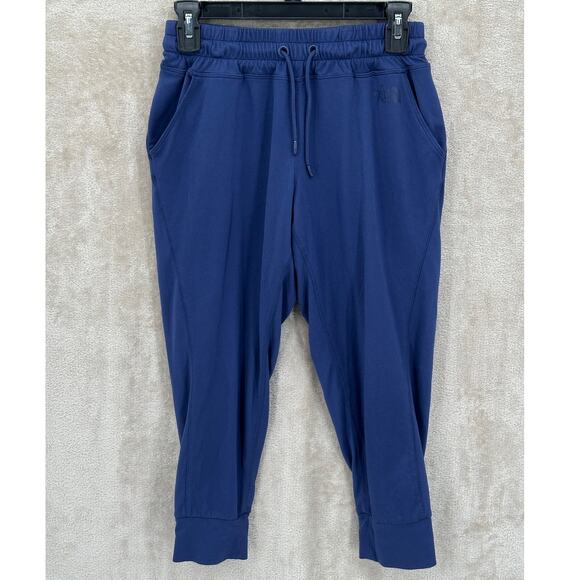 The North Face Pants Womens Small Blue Joggers Stretch Crop Athleisure Workout - Picture 1 of 11